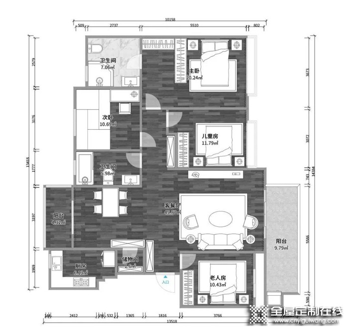 卡諾亞135 m²輕奢四房裝修案例，鄰居看完后悔裝早了！